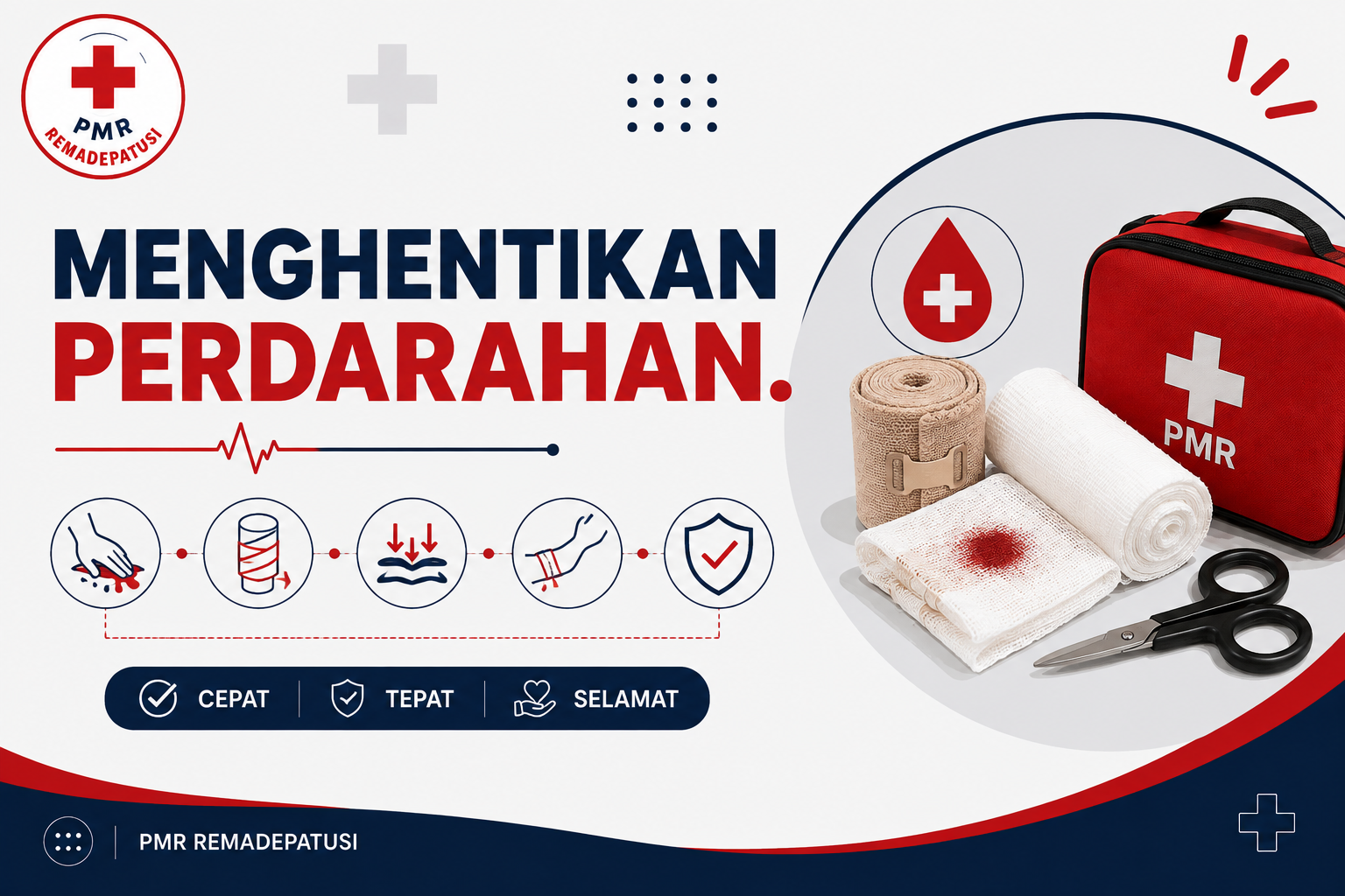Ilustrasi edukasi PMR tentang luka dan pendarahan
